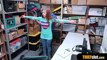 Skinny blonde shoplifter punish fucked by a horny cop